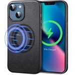 Apple iPhone 13 Metro Leather Case with HaloLock for MagSafe enabled Wireless Charging - Black