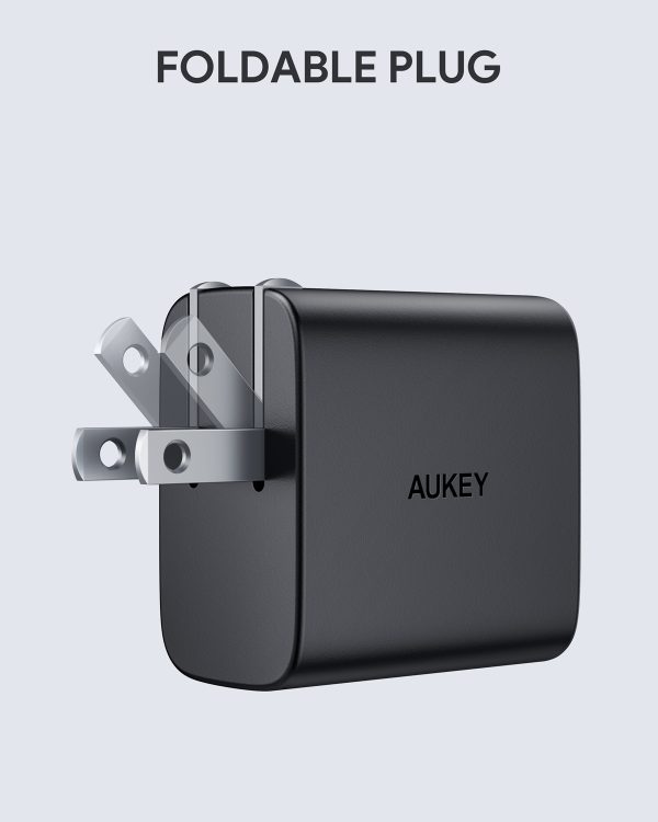 Aukey Swift 32W PD Wall Charger with 20W & 12W Port - US Plug -  Black - PA-F3S - Image 13