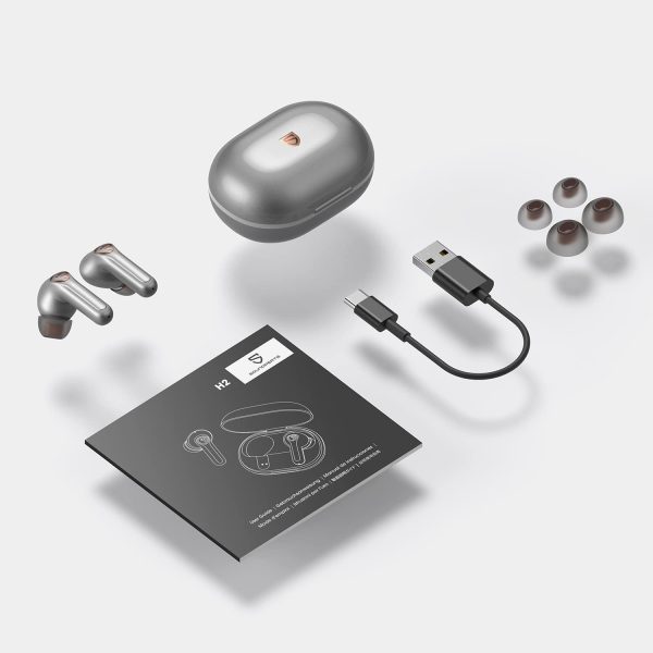 SoundPEATS H2  Hybrid Dual Driver Wireless Earbuds with aptX Adaptive, QCC3040 Bluetooth 5.2 Stereo Earphones with TrueWireless Mirroring, 4 Mics and CVC 8.0 Noise Cancellation, Game Mode, Total 20Hrs - AMT - Image 3