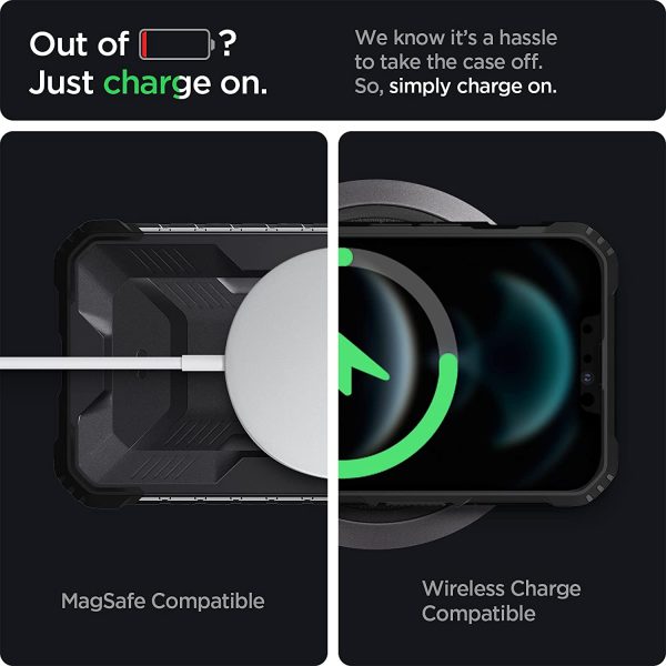 619py2sZa-L._AC_SL1500_ Apple iPhone 13 Nitro Force Rugged Case by Spigen - ACS03547 - Matte Black - Image 6