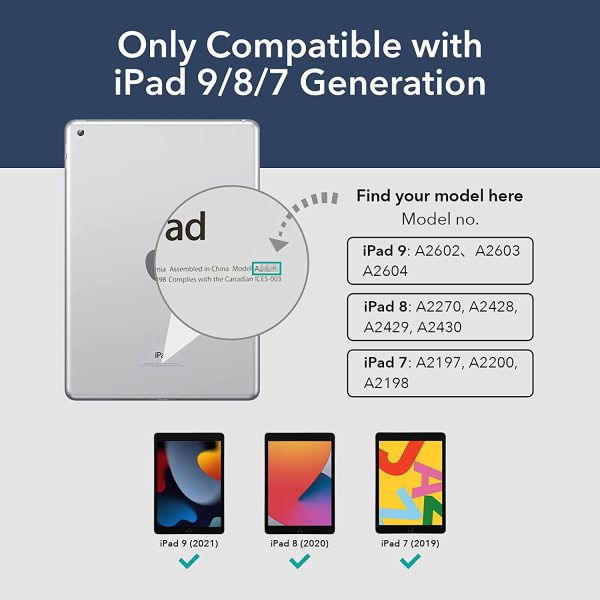 iPad 9th Gen 2021 Rebound Hybrid Case Detachable Magnetic Cover, Hybrid Back Shell, Supports Pencil 2 - Black also for iPad 8th Gen 2020 & iPad 7th Gen 2019 - Image 8