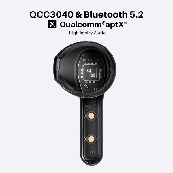 Tribit Flybuds C2 Qualcomm QCC3040 Bluetooth 5.2, 4 Mics CVC 8.0 Call Noise Reduction 32H Playtime Clear Calls Volume Control True Wireless Bluetooth Earbuds Earphones - Image 3