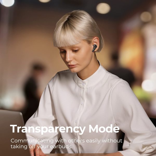 61W67SGmcwL._AC_SL1500_ SoundPEATS T3 Wireless Earbuds Active Noise Cancelling Bluetooth 5.2 Headphones in-Ear ANC Earphones with Transparency Mode, Sound+ AI ENC Tech for Clear Calls, Touch Control, Immersive Stereo Sound - AMT - Image 2