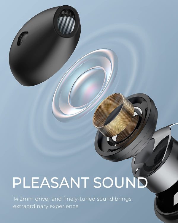 SoundPEATS True Air 3 Wireless Earbuds Mini Bluetooth V5.2 Earphones with Qualcomm QCC3040 and aptX-Adaptive, 4-Mic and CVC 8.0 Noise Cancellation, TrueWireless Mirroring Tech, in-Ear Detection, Game Mode - AMT - Black - Image 4