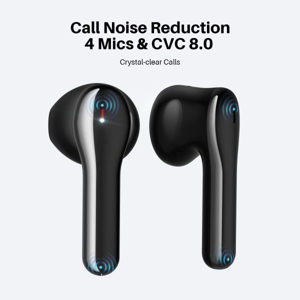 Tribit Flybuds C2 Qualcomm QCC3040 Bluetooth 5.2, 4 Mics CVC 8.0 Call Noise Reduction 32H Playtime Clear Calls Volume Control True Wireless Bluetooth Earbuds Earphones - Image 2