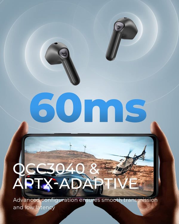 SoundPEATS True Air 3 Wireless Earbuds Mini Bluetooth V5.2 Earphones with Qualcomm QCC3040 and aptX-Adaptive, 4-Mic and CVC 8.0 Noise Cancellation, TrueWireless Mirroring Tech, in-Ear Detection, Game Mode - AMT - Black - Image 7