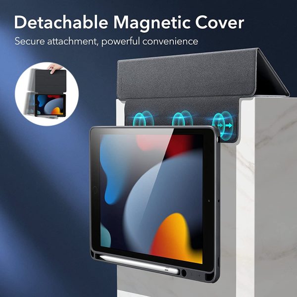 iPad 9th Gen 2021 Rebound Hybrid Case Detachable Magnetic Cover, Hybrid Back Shell, Supports Pencil 2 - Black also for iPad 8th Gen 2020 & iPad 7th Gen 2019 - Image 2