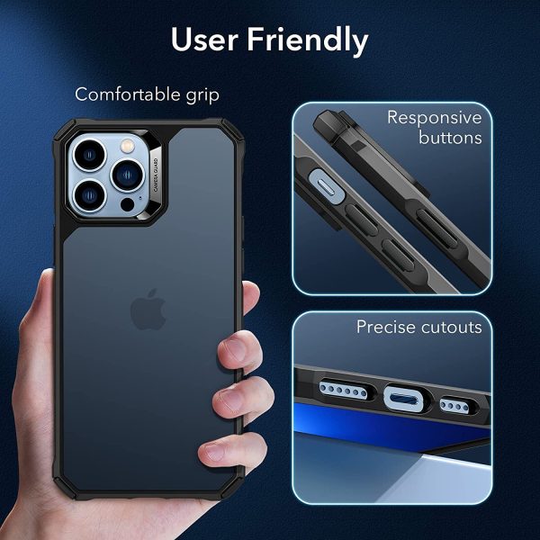 71FrW0+7rqL._AC_SL1500_ Apple iPhone 13 Pro Max Air Armor Rugged TPU Case - Frosted Black - Image 4