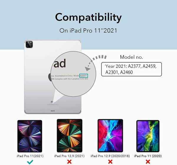 iPad Pro 11 Inch 2021 Urban Premium, Book Cover Design, Auto Sleep and Wake, Multi Angle Viewing Stand - Charcoal - Image 7