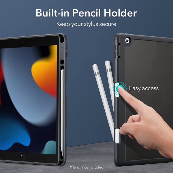 iPad 9th Gen 2021 Rebound Hybrid Case Detachable Magnetic Cover, Hybrid Back Shell, Supports Pencil 2 - Black also for iPad 8th Gen 2020 & iPad 7th Gen 2019 - Image 6