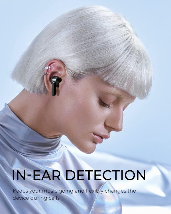 SoundPEATS True Air 3 Wireless Earbuds Mini Bluetooth V5.2 Earphones with Qualcomm QCC3040 and aptX-Adaptive, 4-Mic and CVC 8.0 Noise Cancellation, TrueWireless Mirroring Tech, in-Ear Detection, Game Mode - AMT - Black - Image 5