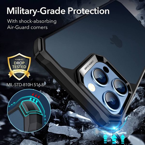 71OALPKmhKL._AC_SL1500_ Apple iPhone 13 Pro Max Air Armor Rugged TPU Case - Frosted Black - Image 5