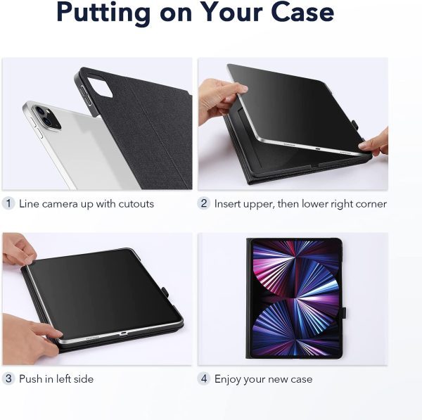 iPad Pro 11 Inch 2021 Urban Premium, Book Cover Design, Auto Sleep and Wake, Multi Angle Viewing Stand - Charcoal - Image 6