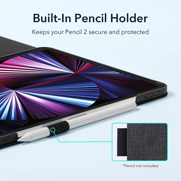 iPad Pro 11 Inch 2021 Urban Premium, Book Cover Design, Auto Sleep and Wake, Multi Angle Viewing Stand - Charcoal - Image 5