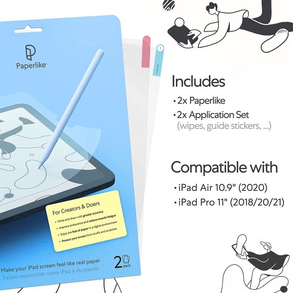 iPad Pro 11 2021 Paperlike Gen 2 Matte Screen Protector for Drawing, Writing, and Note-taking - Also for iPad Pro 11 2020 & 2018, iPad Air 4 2020 & iPad Air 5 2022 - 2 PACK - Image 6