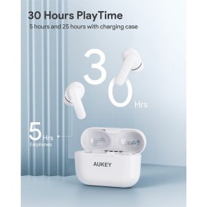 Aukey True Wireless Earbuds TWS with BT 5.0 - EP-M1 - White - Image 2