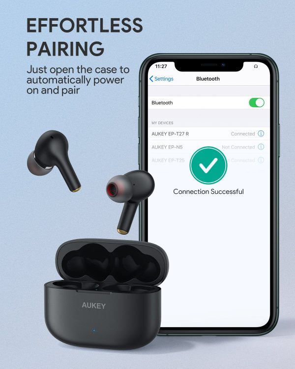 AUKEY Soundstream Wireless Earbuds Noise Cancelling IPX7 Waterproof - EP-T27 - Black - Image 7