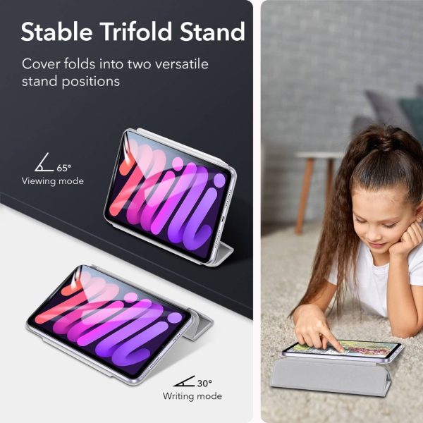iPad mini 6 2021 Rebound Magnetic Smart Case Convenient Magnetic Attachment Supports Pencil Pairing & Charging - Silver Gray - Image 5