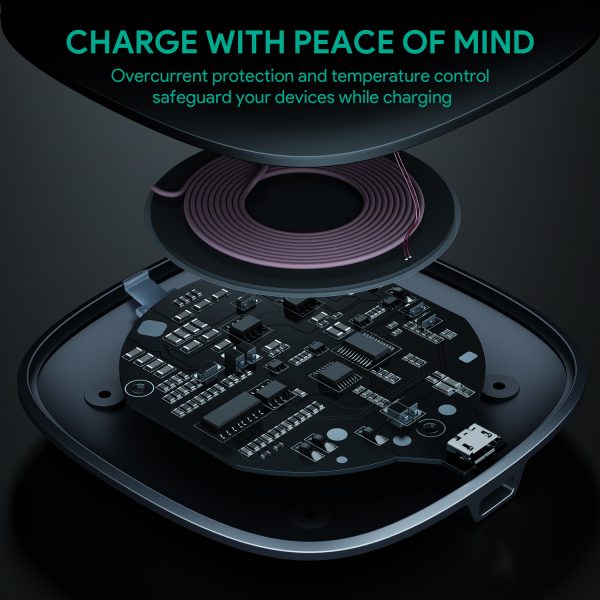 LC-C6-7(1) Aukey Graphite 15W Wireless Fast Charger LC-C6 - Image 3