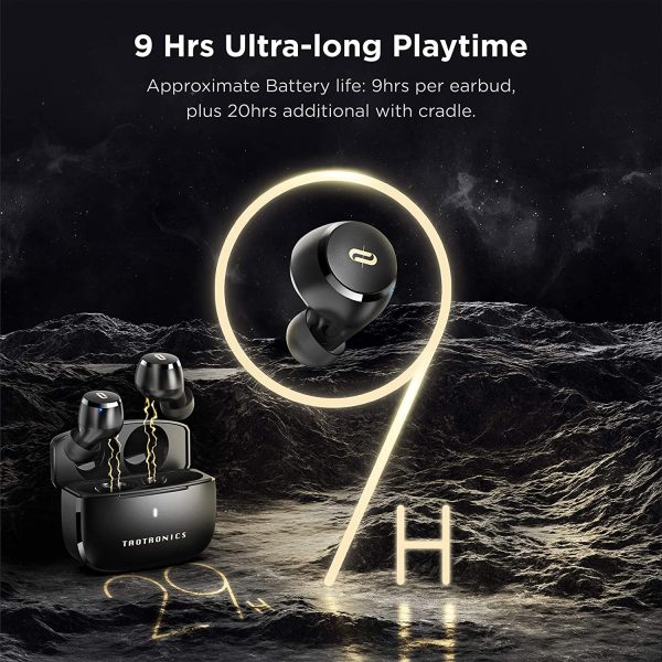 TaoTronics Soundliberty 97 Bluetooth Earbuds with Qualcomm aptX, CVC 8.0 Noise Cancellation, 29 Hrs Battery - Black - TT-BH097 - Image 2