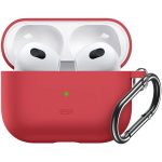 Airpods 3 Bounce Soft Case by ESR  Silicone Case, Hybrid Protective Case with Carabiner, Wireless Charging Compatible - Red