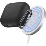 Airpods 3 MagSafe Halolock Soft Case by ESR  Silicone Case, Hybrid Protective Case with Carabiner, Wireless Charging MagSafe Compatible - Black