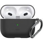 Airpods 3 Bounce Soft Case by ESR  Silicone Case, Hybrid Protective Case with Carabiner, Wireless Charging Compatible - Black