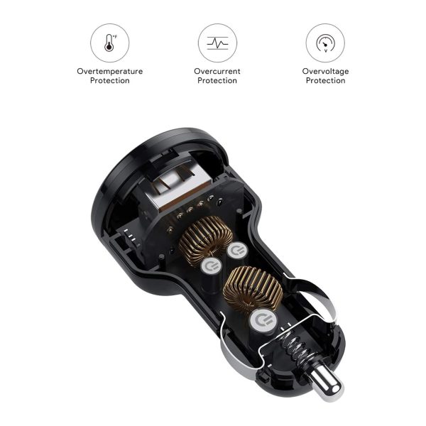 AUKEY Essential 36W Car Charger 2 Port  1 Port 18W Power Delivery and other Qualcomm USB-A Port - CC-Y18 - Image 3