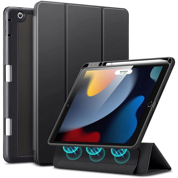 iPad 9th Gen 2021 Rebound Hybrid Case Detachable Magnetic Cover, Hybrid Back Shell, Supports Pencil 2 - Black also for iPad 8th Gen 2020 & iPad 7th Gen 2019 - Image 1