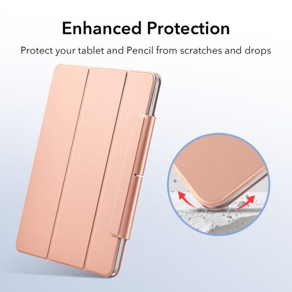 kf4 iPad 11 Pro 2021 Rebound Magnetic Smart Case Convenient Magnetic Attachment Supports Pencil Pairing & Charging - Rose Gold also iPad Pro 11 2020 & 2018 - Image 6