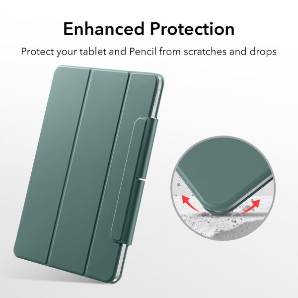 kf6 iPad 11 Pro 2021 Rebound Magnetic Smart Case Convenient Magnetic Attachment Supports Pencil Pairing & Charging - Forest Green also iPad Pro 11 2020 & 2018 - Image 6