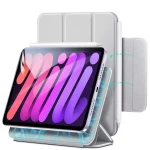 iPad mini 6 2021 Rebound Magnetic Smart Case Convenient Magnetic Attachment Supports Pencil Pairing & Charging - Silver Gray