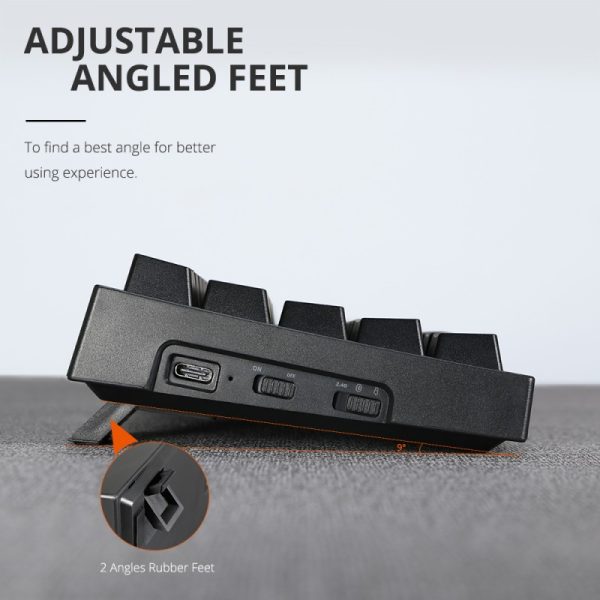 tronsmart-elite-gaming-keyboard9 Tronsmart Elite Gaming Keyboard Mechanical Type Wireless 2.4 Ghz, Customized Blue Switches Designed for Smooth & Stable Use - Black - Image 8