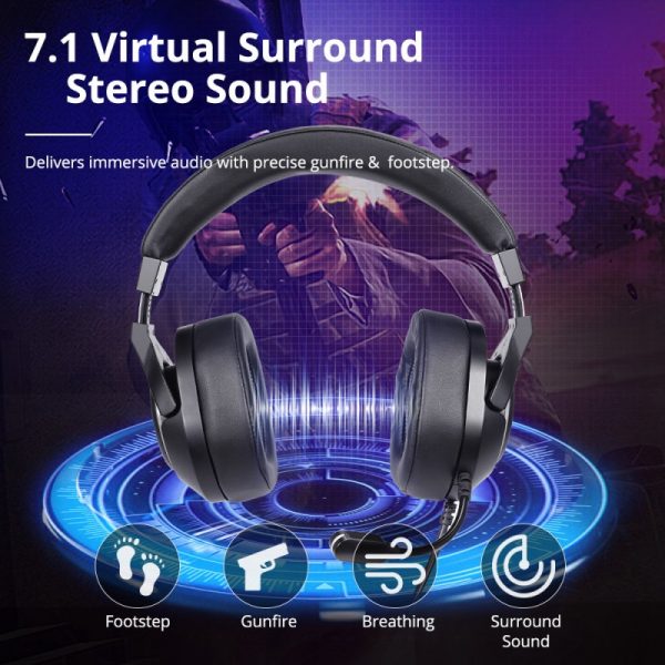 tronsmart-sparkle-gaming-headset4 Tronsmart Sparkle Gaming Headset with 7.1 Virtual Surround, Supreme Positional Accuracy with Immersive Audio, for PS4/PS5, PC/Laptop, Nintendo Switch - Black - Image 10
