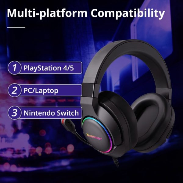 tronsmart-sparkle-gaming-headset8 Tronsmart Sparkle Gaming Headset with 7.1 Virtual Surround, Supreme Positional Accuracy with Immersive Audio, for PS4/PS5, PC/Laptop, Nintendo Switch - Black - Image 7