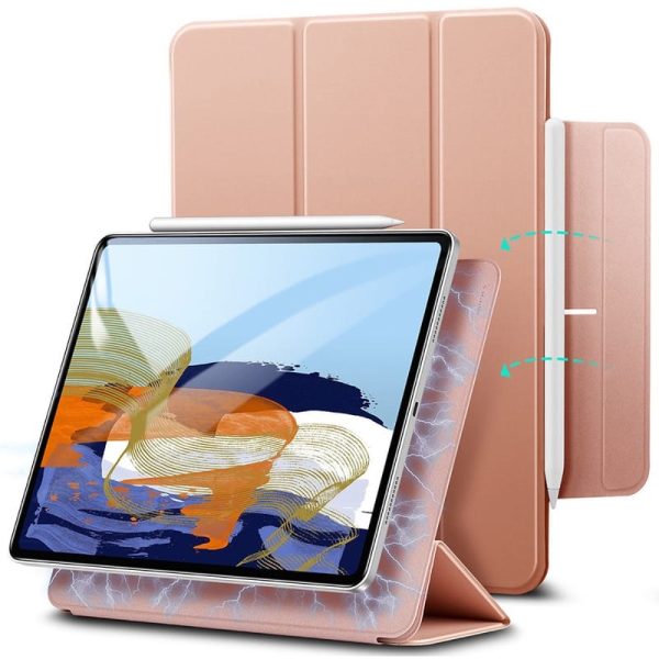 主图1-玫瑰金 iPad 11 Pro 2021 Rebound Magnetic Smart Case Convenient Magnetic Attachment Supports Pencil Pairing & Charging - Rose Gold also iPad Pro 11 2020 & 2018 - Image 1