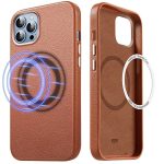 Apple iPhone 13 Pro Metro Leather Case with HaloLock for MagSafe enabled Wireless Charging - Brown