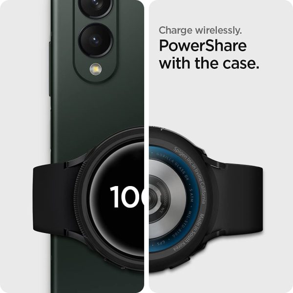 51eIxmGizCL._AC_SL1000_ Galaxy Watch 5 / Galaxy Watch 4 Case for 44 mm Liquid Air - ACS03138 / ACS05391 - Matte Black - Image 2