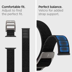 Apple Watch Band for 49 mm / 46mm / 45mm / 44mm / 42mm Dura Pro Flex by Spigen - Black - AMP02465 - Image 2