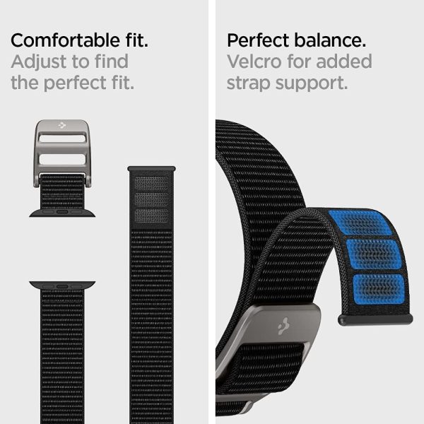 61-37pfFv9S._AC_SL1000_ Apple Watch Band for 49 mm / 46mm / 45mm / 44mm / 42mm Dura Pro Flex by Spigen - Black - AMP02465 - Image 2