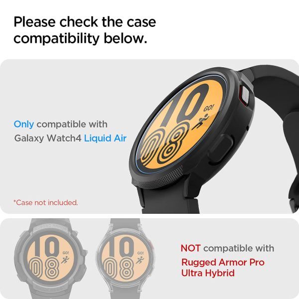 615q92c+V8L._SL1000_ Galaxy Watch 4 44 mm Glass Protector EZ Fit by Spigen - AGL03429 - Clear - 2 PACK - Image 2