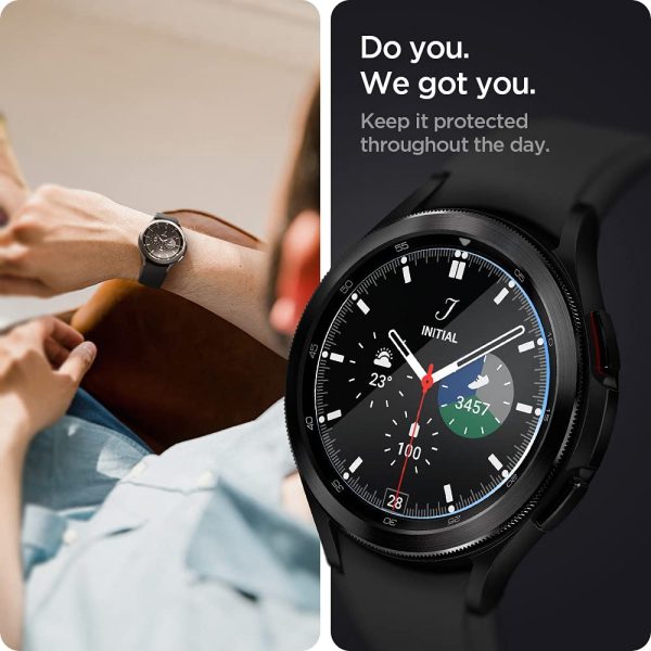 Galaxy Watch 4 Classic 46 mm Glass Protector EZ Fit by Spigen - AGL03430 - Clear - 2 PACK - Image 7
