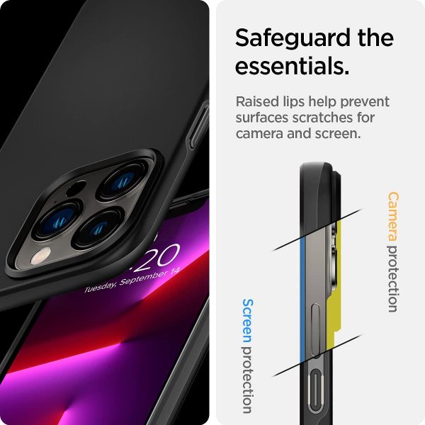 61940JtG6HL._AC_SL1200_ Apple iPhone 13 Pro Max Thin Fit Slim Case by Spigen - ACS03674 - Matte Black - Image 7