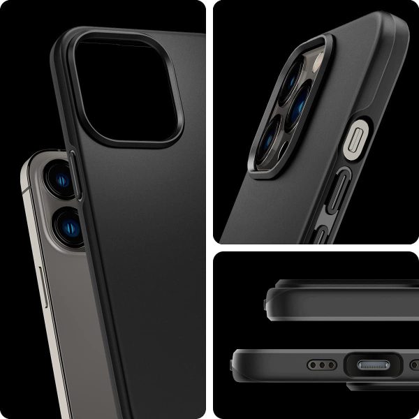 61NwClXmk-L._AC_SL1200_ Apple iPhone 13 Pro Max Thin Fit Slim Case by Spigen - ACS03674 - Matte Black - Image 5