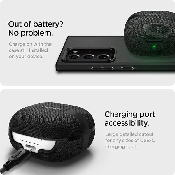 Galaxy Buds 2 Pro 2022 / Buds 2 / Buds Pro / Buds Live Case Spigen Urban Fit - Matte Black - ASD01278 - Image 4