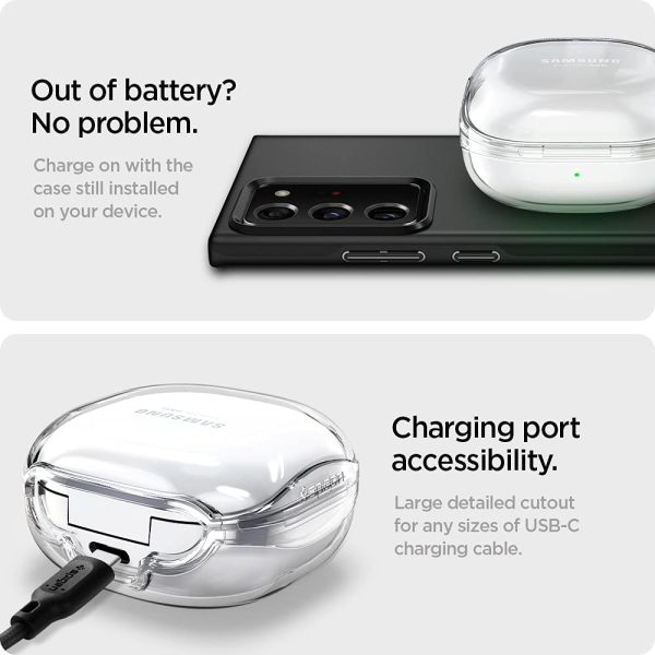Galaxy Buds 2 Pro 2022 / Buds 2 / Buds Pro / Buds Live Case Spigen Ultra Hybrid - Crystal Clear - ASD02099 - Image 4