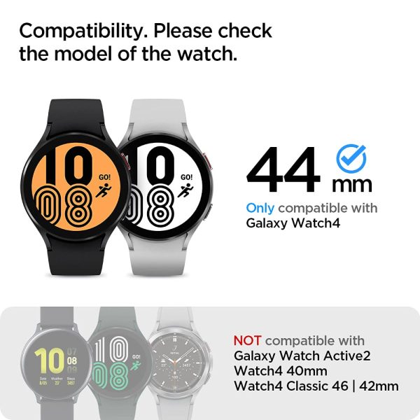 61+UvECm7OL._SL1000_ Galaxy Watch 4 44 mm Glass Protector EZ Fit by Spigen - AGL03429 - Clear - 2 PACK - Image 7