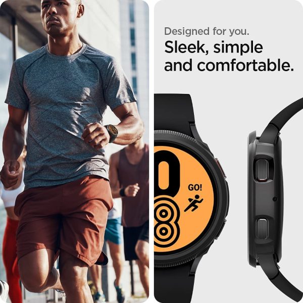 61WwLgBuTwL._AC_SL1000_ Galaxy Watch 5 / Galaxy Watch 4 Case for 44 mm Liquid Air - ACS03138 / ACS05391 - Matte Black - Image 6