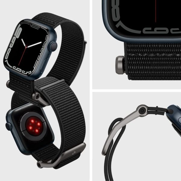 61YOBeT9WVL._AC_SL1000_ Apple Watch Band for 49 mm / 46mm / 45mm / 44mm / 42mm Dura Pro Flex by Spigen - Black - AMP02465 - Image 6