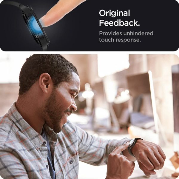 Galaxy Watch 4 Classic 46 mm Glass Protector EZ Fit by Spigen - AGL03430 - Clear - 2 PACK - Image 5